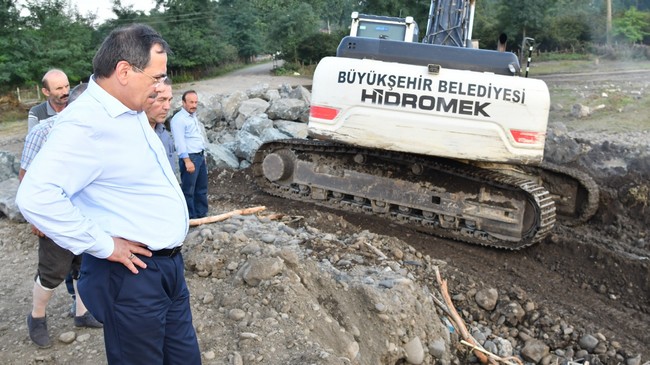 Samsun Büyükşehir'de Sel Mesaisi!