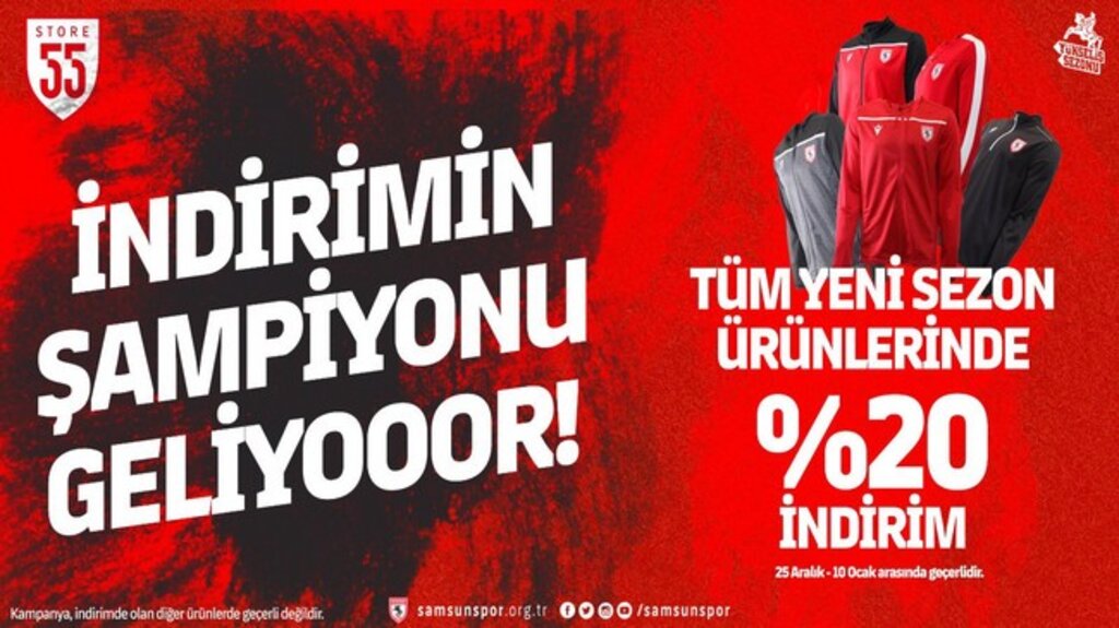 Samsunspor Ürünlerinde Kampanya Süresi Uzatıldı!