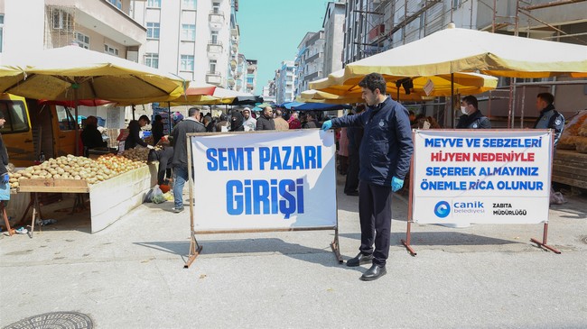 Canik'te Pazar Yerlerine Giriş Çıkışlar Kontrol Altında!