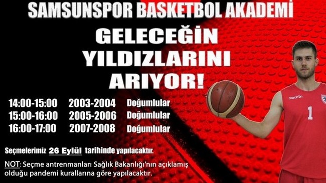 Samsunspor Basketbol Akademide Seçmeler Başlıyor!