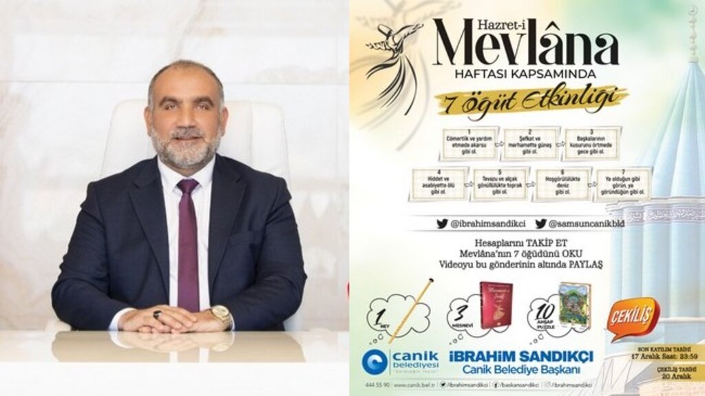 Canik’teki Mevlana'yı Anma Etkinliğinde Ödül Dağıtılacak!