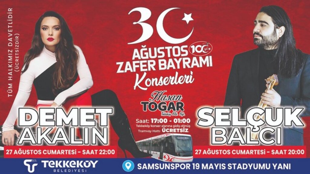 Tekkeköy’de Zafer Bayramı Konserle Kutlanacak!