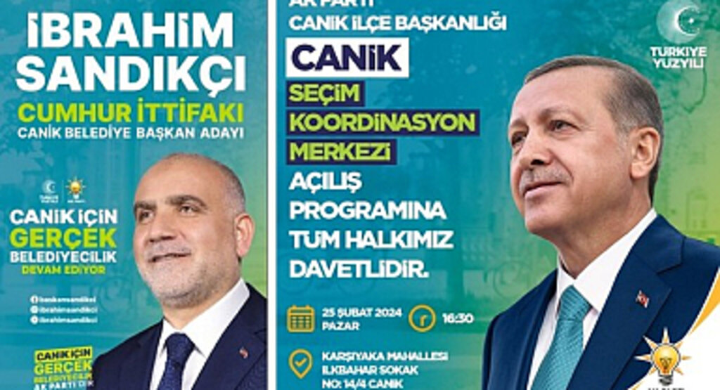 Cumhur İttifakı AK Parti Canik Seçim Koordinasyon Merkezi Açılıyor!