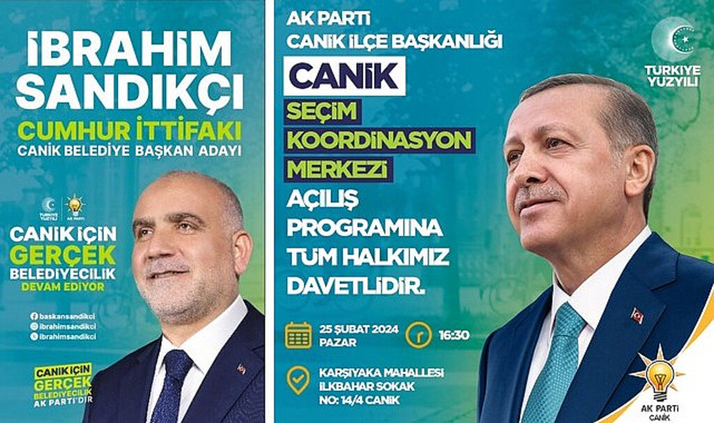 Cumhur İttifakı AK Parti Canik Seçim Koordinasyon Merkezi Açılıyor!