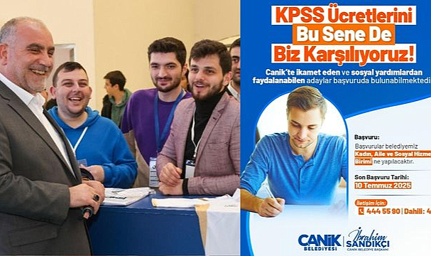 Gençler! Bu Yıl da KPSS Ücretleriniz Canik Belediyesi'nden!